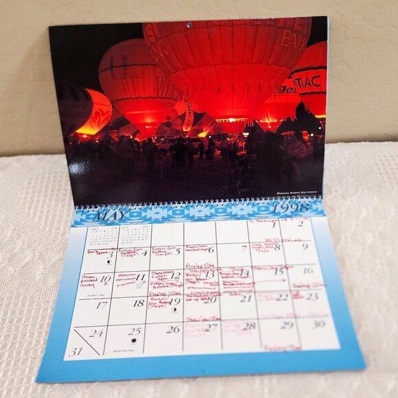1998 Kodak Albuquerque International Balloon Fiesta Calendar Heavy Duty 9" x 12" - Picture 8 of 15